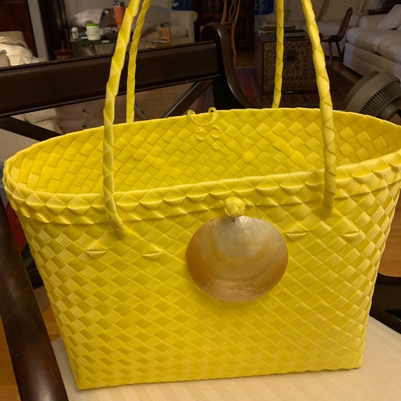 Summer beach bag - woven plastic beach bag. Waterproof - Picture 2 of 4